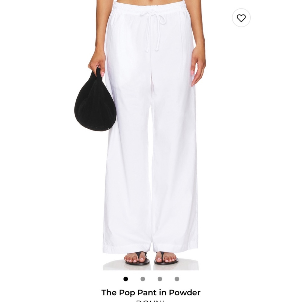 DONNI. White Wide-Leg Drawstring Pants